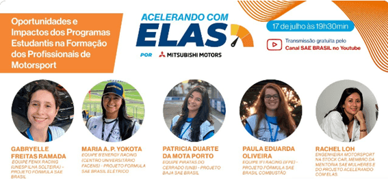 “Acelerando com elas”, projeto da SAE BRASIL patrocinado pela Mitsubishi Motors, promove a inclusão de mulheres dentro do mundo do esporte a motor 